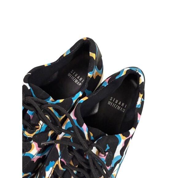 Stuart Weitzman Home Stretch Multicolor Leopard Sneakers Stretch Womens 9.5 M - Picture 2 of 8